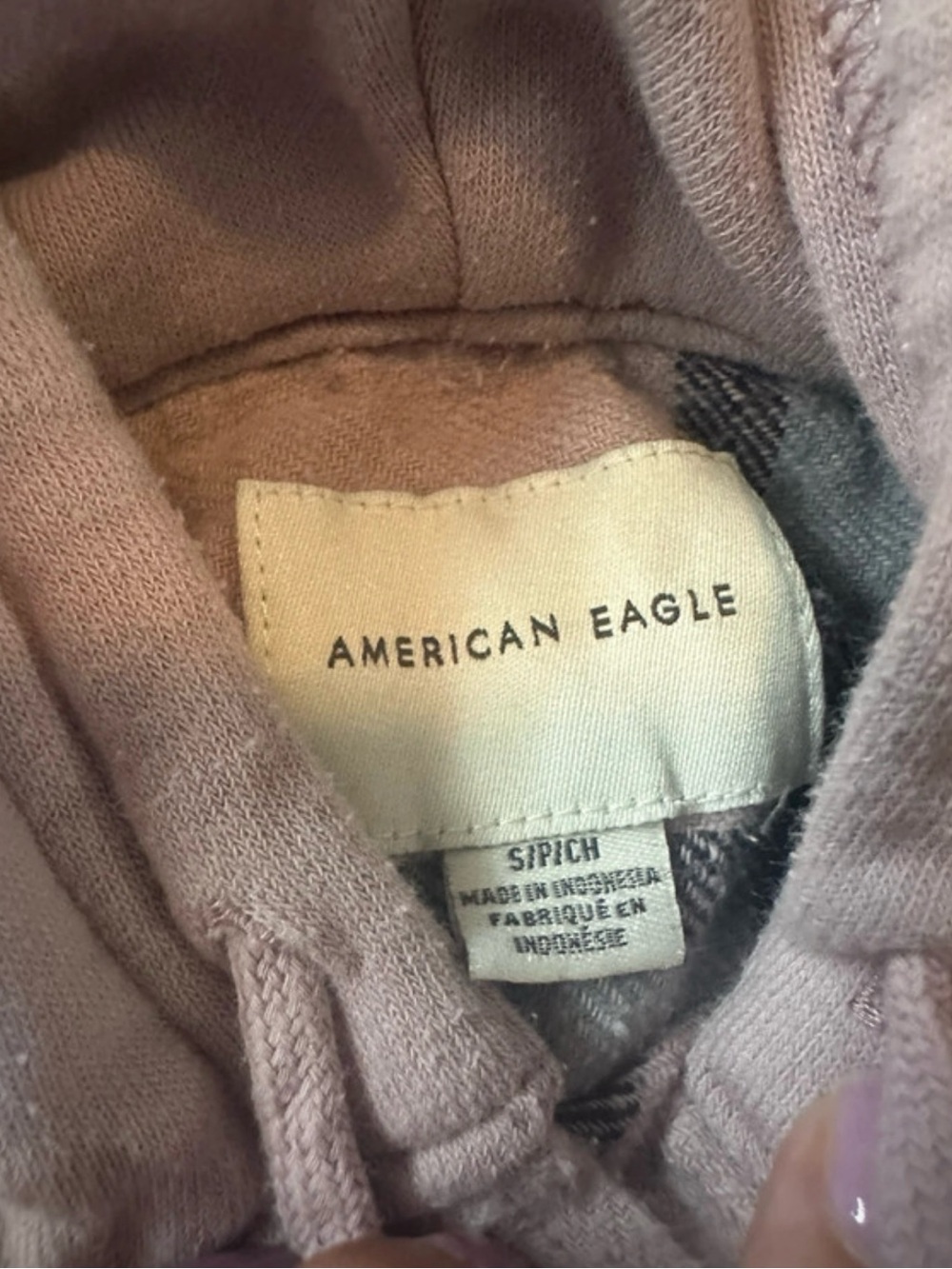 American Eagle Soft Mauve Hoodie with Drawstrings - Picture 4 of 4